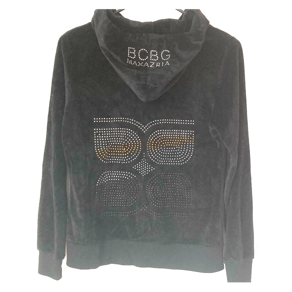 BCBG black velour zip up